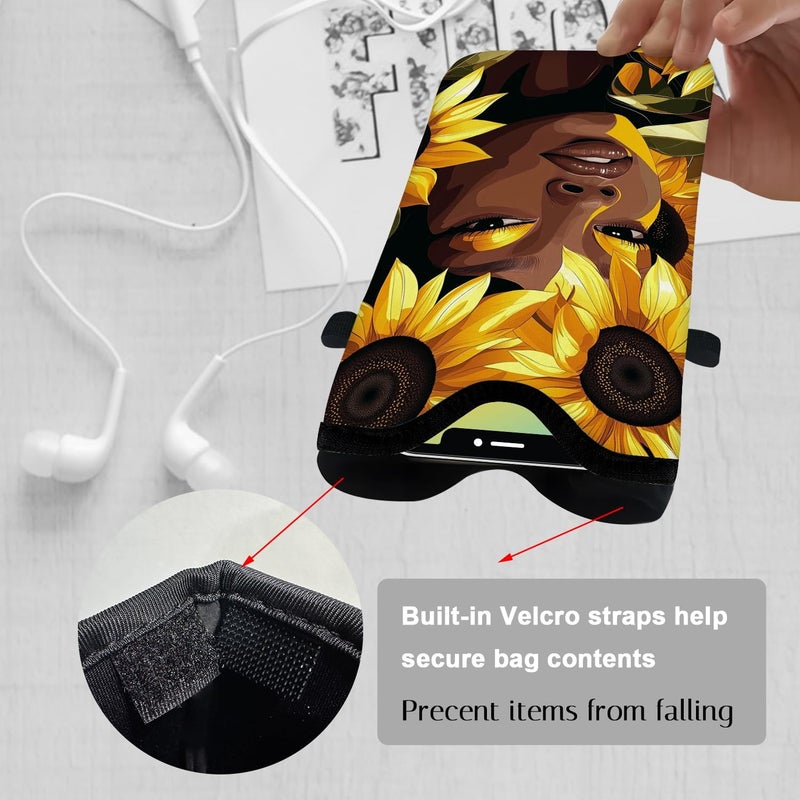 otilil Neoprene Cell Phone Sleeve Pouch Case Bag with Crossbody Strap Neck Lanyard for Women 7.1 X 3.9 in Sunflower - Image 3